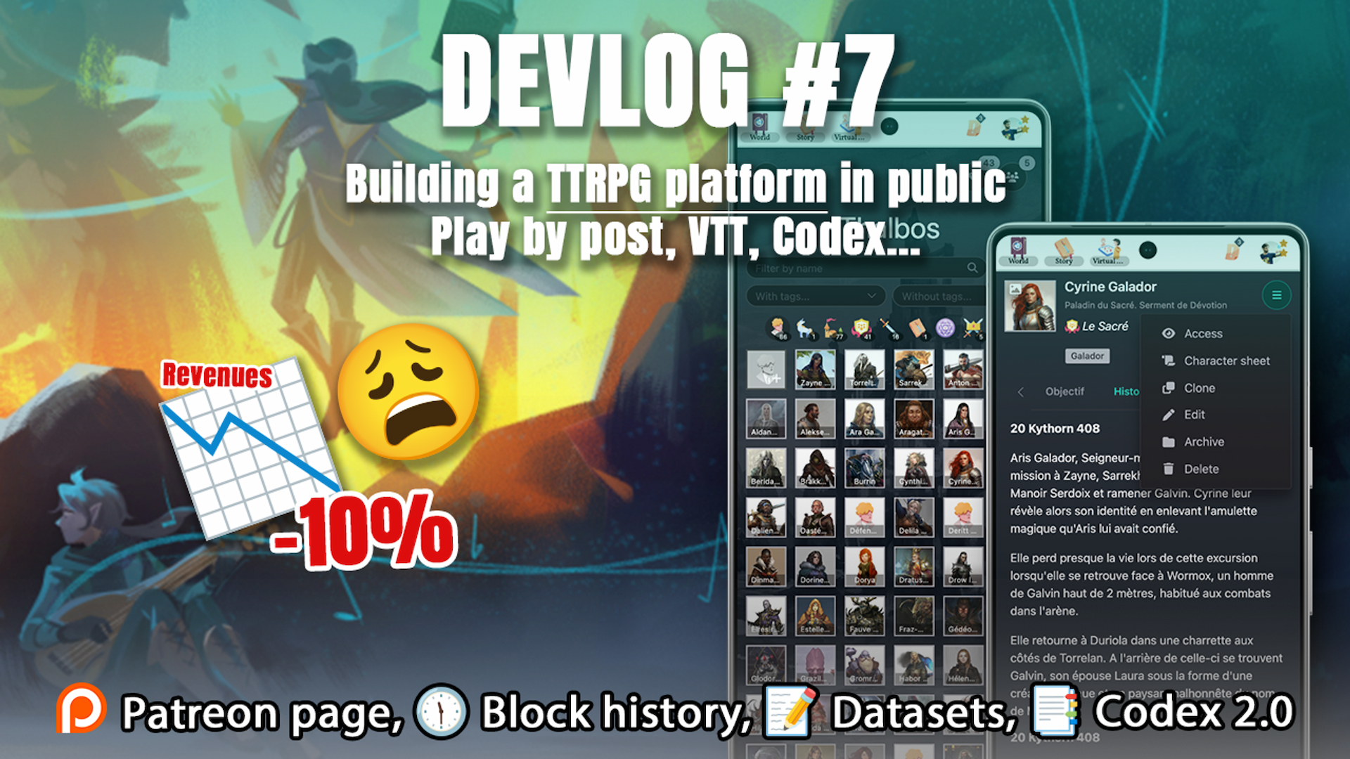 Cover image for Revenues down 10% 📉 Block history 🕦 Codex 2.0 📝 | Behind the scenes | Devlog #7 📢